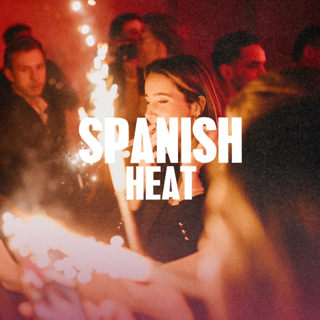 Sparklers on the dancefloor at Spanish Heat